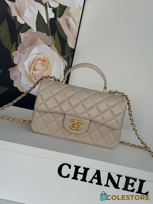 Colestore Chanel Mini Flap Bag Cream 12x20x6cm - 1