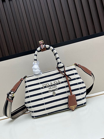 Colestore Prada Jardinière Striped Mini Ivory Blue 25x19x15cm