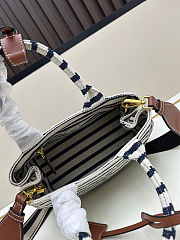 Colestore Prada Jardinière Striped Mini Ivory Blue 25x19x15cm - 5