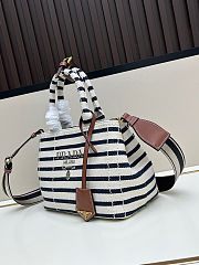 Colestore Prada Jardinière Striped Mini Ivory Blue 25x19x15cm - 3