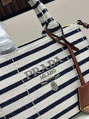 Colestore Prada Jardinière Striped Mini Ivory Blue 25x19x15cm - 4