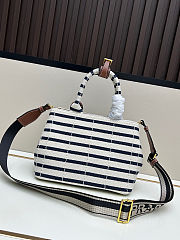 Colestore Prada Jardinière Striped Mini Ivory Blue 25x19x15cm - 2
