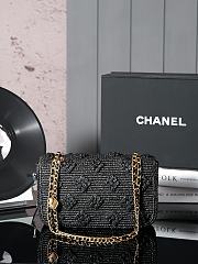 Colestore Chanel Dolce Raffia Woven Medium Flap Bag 15.5x25x6cm - 3