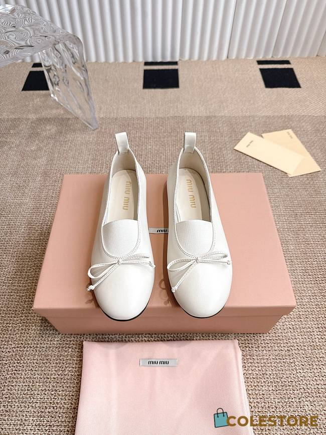 Colestore Miu Miu Ballet Flats In White - 1