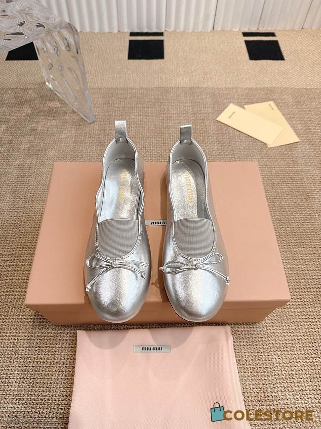 Colestore Miu Miu Ballet Flats In Silver - 1
