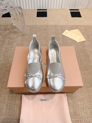 Colestore Miu Miu Ballet Flats In Silver