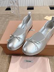 Colestore Miu Miu Ballet Flats In Silver - 2