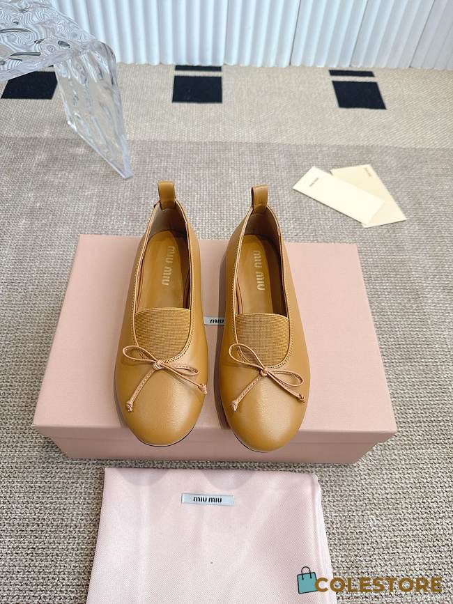 Colestore Miu Miu Ballet Flats In Caramel - 1