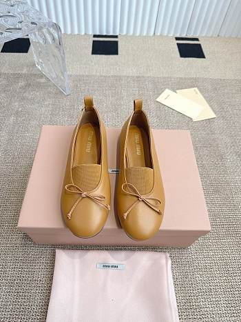 Colestore Miu Miu Ballet Flats In Caramel