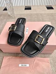 Colestore Miu Miu Flat Slide Sandals in Black - 6