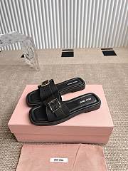 Colestore Miu Miu Flat Slide Sandals in Black - 4
