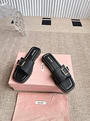 Colestore Miu Miu Flat Slide Sandals in Black - 3