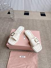 Colestore Miu Miu Flat Slide Sandals in White - 6