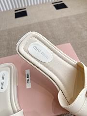 Colestore Miu Miu Flat Slide Sandals in White - 2