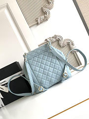 Colestore Chanel Duma Leather Backpack in Haze Blue 22x25x18cm - 4