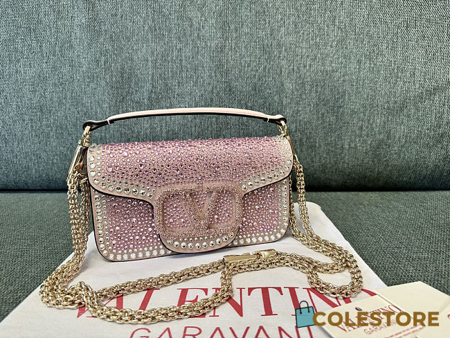 Colestore Valentino Small Locò Rhinestones 'Rose Quartz' 19x10.5x5cm - 1