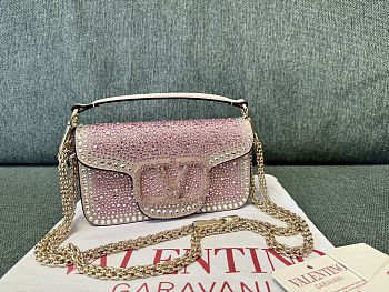 Colestore Valentino Small Locò Rhinestones 'Rose Quartz' 19x10.5x5cm