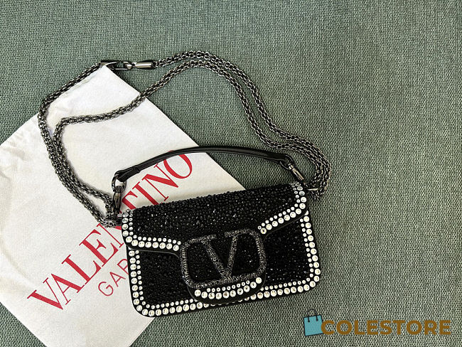 Colestore Valentino Small Locò Rhinestones 'Black' 19x10.5x5cm - 1