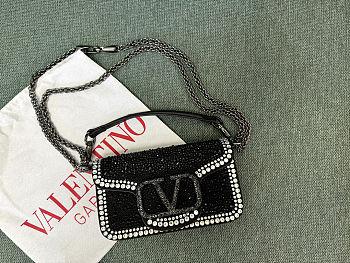 Colestore Valentino Small Locò Rhinestones 'Black' 19x10.5x5cm