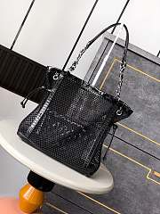Colestore Chanel Deauville Mesh Tote with Patent Quilted Flap Pocket 26x28x9cm - 3