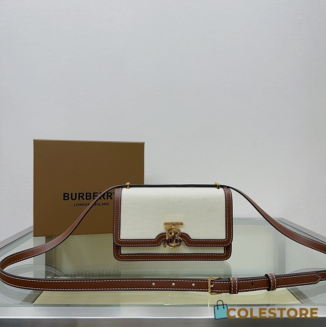 Colestore Burberry Two Tone Canvas Small 'Malt Brown' 20 x 5.5 x 12.5cm - 1
