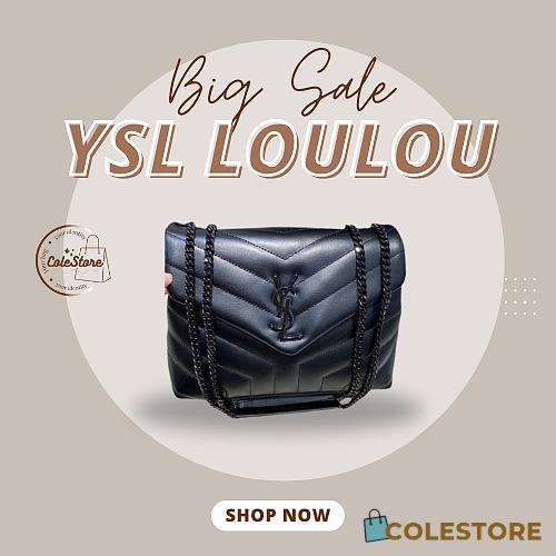 YSL Small Lou Lou Crossbody Bag Metal Buckle Size 23cm  - 1