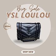 YSL Small Lou Lou Crossbody Bag Metal Buckle Size 23cm  - 1