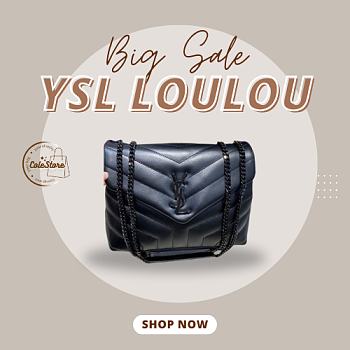 YSL Small Lou Lou Crossbody Bag Metal Buckle Size 23cm 