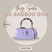 Colestore Gucci Bamboo Diva Purple Medium Bag 26.6x13x8 cm - 1