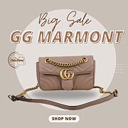 Gucci Marmont Matelassé Leather Pink 22x14x6 cm - 1