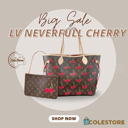 Colestore Louis Vuitton LV x TM Neverfull MM Monogram Cherry Coated Canvas - 1