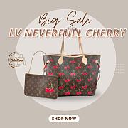 Colestore Louis Vuitton LV x TM Neverfull MM Monogram Cherry Coated Canvas - 1