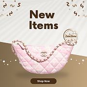 Colestore Chanel CoCo Beach Large Hobo Bag, Printed denim & Gold-tone Metal, White & Pink - 1