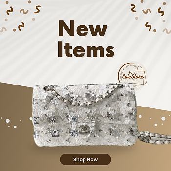 Colestore Chanel Classic 11.12 Handbag White and Silvery 15.5 x 25.5 x 6.5cm