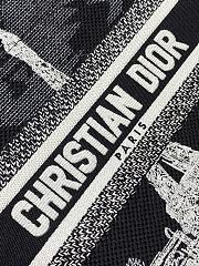 Colestore Dior Medium Dior Book Tote Black and White Paris Embroidery 26x8x22cm - 4