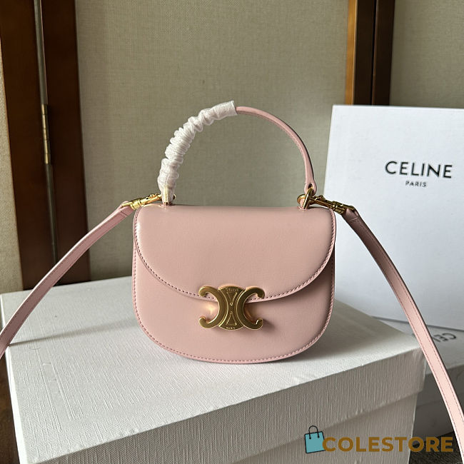 Colestore Celine Mini Besace Clea Calfskin Pink Leather 15.5x11.5x5CM - 1