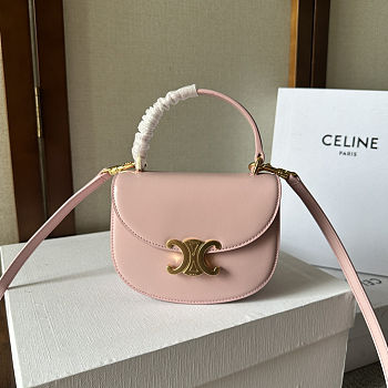 Colestore Celine Mini Besace Clea Calfskin Pink Leather 15.5x11.5x5CM