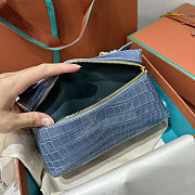 Colestore Loro Piana Extra Pocket L19 Crocodile Blue 19x7x12cm - 5