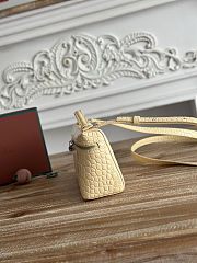 Colestore Loro Piana Extra Pocket L19 Crocodile Chick Yellow 19x7x12cm - 5