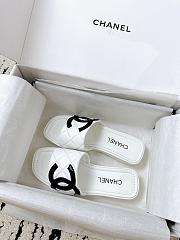 Colestore Chanel White Flat Slides  - 6