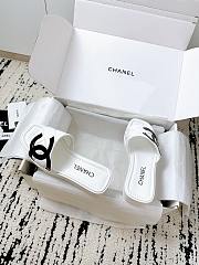 Colestore Chanel White Flat Slides  - 4