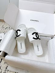 Colestore Chanel White Flat Slides  - 2