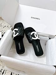 Colestore Chanel Black Flat Slides  - 1
