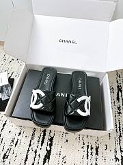Colestore Chanel Black Flat Slides  - 6