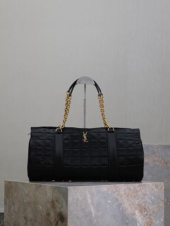 Colestore YSL Saint Laurent Gloria Quilted Satchel Bag Black 42×18×18cm