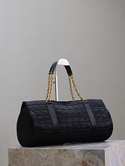 Colestore YSL Saint Laurent Gloria Quilted Satchel Bag Black 42×18×18cm - 4