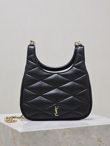 Colestore YSL Saint Laurent Sade Hobo In Lambskin Black 19x21x4cm
