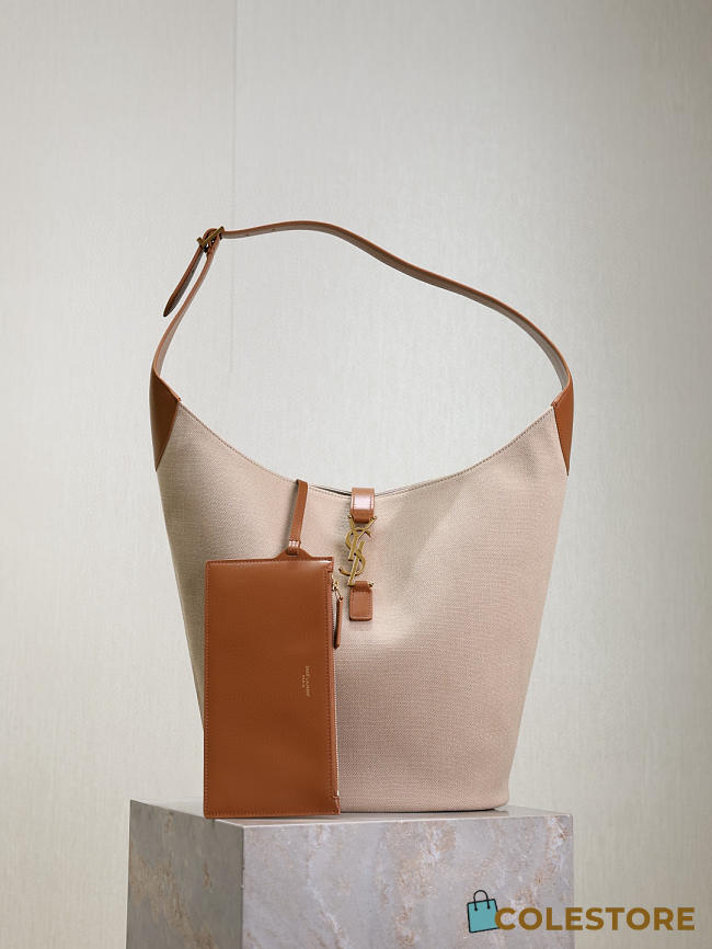 Colestore YSL Saint Laurent Le 5 A 7 Hobo Bag in Desert Dust & Brick 26×31.5×13.5cm - 1