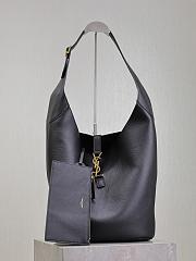 Colestore YSL Saint Laurent Le 5 A 7 Hobo Bag in Grained Leather Black 26×31.5×13.5cm - 1
