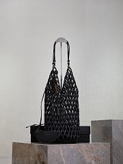 Colestore YSL Saint Laurent Wood Beads Supple Bucket Black Bag 14×43×14cm - 1